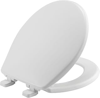 Bemis 730SL Slow Close Toilet Seat, Hinges Never Loosen, Durable Plastic, Made in USA, Round, White