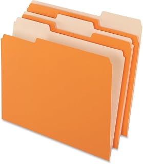 Pendaflex 2-Tone Color Folders, 1/3 Cut, Letter Size, Orange, Pack of 100