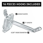 Azar Displays 13"H x 9"D x 4"W / Clear / Pegboard + Hooks Pegboard Hooks