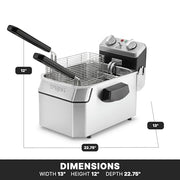 Waring Silver / 10 Pound Capacity - 120V / 10 Pound Deep Fryer Deep Fryers