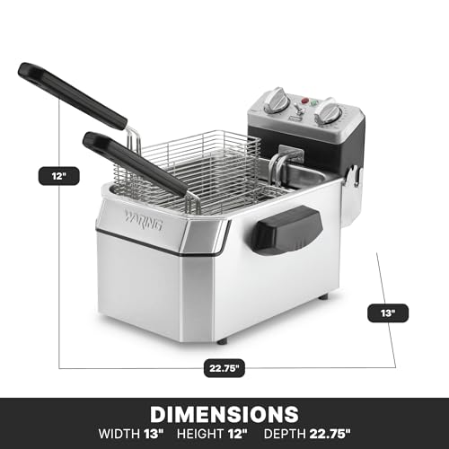Waring Silver / 10 Pound Capacity - 120V / 10 Pound Deep Fryer Deep Fryers