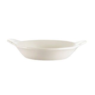 CAC China COA-8-P 8-Ounce Stoneware Oval Welsh Rarebit Baking Dish – 8-3/4 by 5 by 1-Inch, Bone White, Box of 36