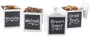 Cal Mil White Melamine Square Jar with Full Lid, 4 x 4 x 4 inch - 3 per case.