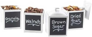 Cal Mil White Melamine Square Jar with Full Lid, 4 x 4 x 4 inch - 3 per case.