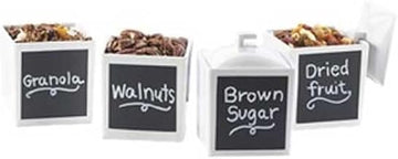 Cal Mil White Melamine Square Jar with Full Lid, 4 x 4 x 4 inch - 3 per case.