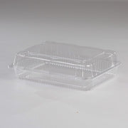 Detroit Forming LBH-811 Clear OPS Plastic Square Hinged Locking Lid Food Container – 10.5 x 8.5 x 3 Inches | 250 Per Case