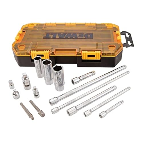 DEWALT Accessory tool kit, 15pc / One Size / Multi Socket & Socket Wrench Sets
