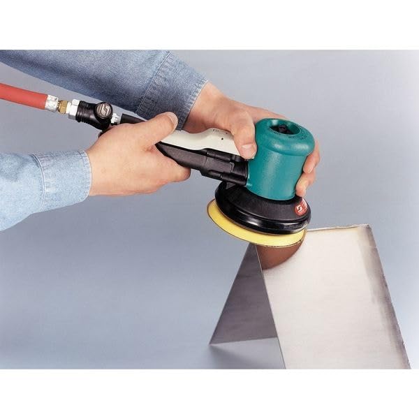 5" (127 mm) Dia. DynaLocke Dual-Action Sander by Dynabrade – 11.88"L x 5"W x 5.13"H, Composite, Teal, Model 58430