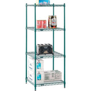 5 Tier Wire Shelving Starter Unit by Nexel – 5, Epoxy, Green Epoxy, Model 21246G5