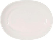 Tuxton Columbia Eggshell Rolled Edge Wide Rim 14-Inch Platter, Case of 12, White; Scratch Resistant; Chip Resistant; Lead & Cadmium Free; Dishwasher, Microwave, Oven Safe