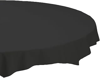 Hoffmaster 112013 Plastic Octy-Round Tablecover, 82" Diameter, Black (Case of 12)