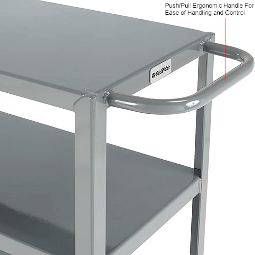 Steel Utility Cart w/2 Shelves by Global Industrial – Alloy Steel, Gray, Model GWC-2S-1830