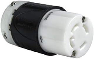 Legrand Pass & Seymour L1630C Turnlok Industrial Spec Grade Locking Connector, 30 Amp 3 Phase 480V, NEMA L16-30R, Black/White (1 Count)