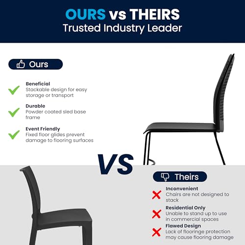 Flash Furniture Black / Set of 5 / Classic Stacking Chairs