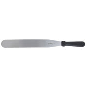 Spatula Stainless Steel with Black Polypropylene Handle - 12"L Blade by HUBERT – Medium, Stainless Steel, Silver, Model GS-10508300AK
