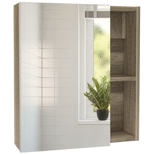 DEPOT E-SHOP Weathered Oak / 17.7"W x 19.5"H x 5.4"D / Modern Medicine Cabinets