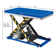 Power Scissor Lift Table by Global Industrial – Steel, Blue, Model GPL-LT-22-40-3648