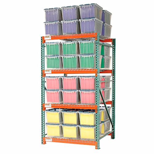 Record Storage Rack Starter Polyethylene Box 48"W x 48"D x 96"H by Global Industrial – Alloy Steel, Gray, Model 258204N