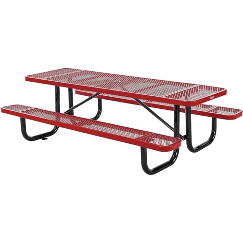 Global Industrial Red / Industrial / 96 inches x 30 inches x 29.5 inches Picnic Tables