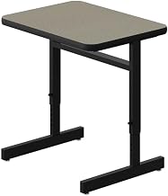 Correll Adjustable Height High-Pressure Top Computer/Student Desks Beige Wood Laminate