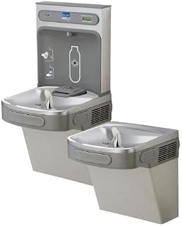Elkay EZH2O Bottle Filling Station & Versatile Bi-Level ADA Cooler, Non-Filtered Non-Refrigerated Light Gray