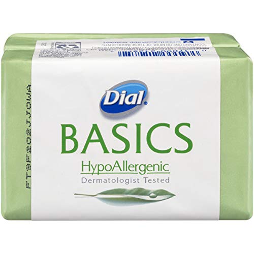 Basics Hypoallergenic Bar Soap by Dial – 2 Count (Pack of 1), White, Model Bar Soap Hypoallergenic 3.2 Ounce Bars