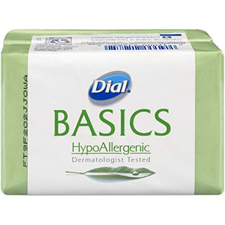 Basics Hypoallergenic Bar Soap by Dial – 2 Count (Pack of 1), White, Model Bar Soap Hypoallergenic 3.2 Ounce Bars