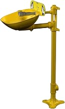 Bradley S19214EW Safety Eye/Face Wash Unit with Plastic Bowl, Pedestal Mount, 0.4 GPM Water Flow, 13" Width x 35-1/2" Height x 18-1/2" Depth