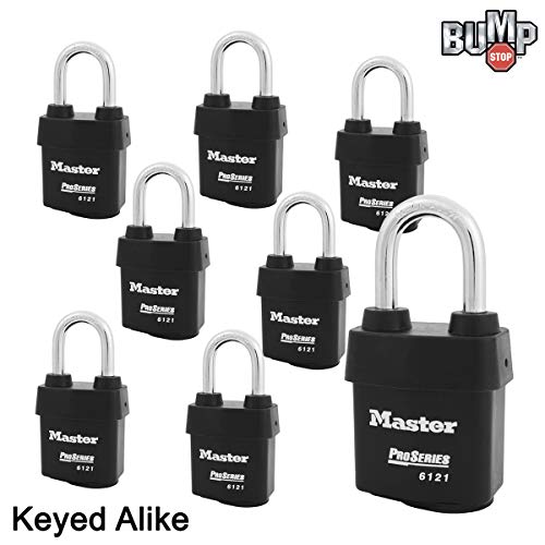 Master Lock 8 Pack / Black / 1 Keyed Padlocks