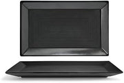 Front Of The House FOH DSP002BKP22 Spiral Ink 11" x 7" Plate - 6 / CS