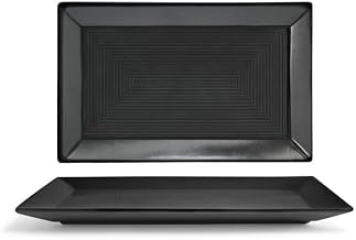 Front Of The House FOH DSP002BKP22 Spiral Ink 11" x 7" Plate - 6 / CS
