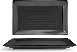Front Of The House FOH DSP002BKP22 Spiral Ink 11" x 7" Plate - 6 / CS