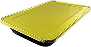 Handi-Foil Full-Size Deep Premium Quality Black & Gold Aluminum Steam Table Pan with Lid (Pack of 10)