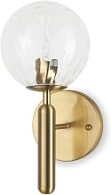 HomeRoots 611858 13 in. Gold Metal & Glass Corner Wall Light