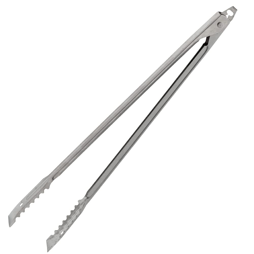 16" Heavy-Duty Gripper Tong with Lock | Commercial Flat Paddle and Serrated Utility Kitchen Utensil for Restaurant Buffet Catering by Edlund – Stainless Steel, Model 6416HDL