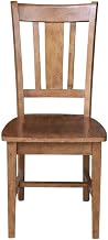 Furnifact Hardwood Dining Chair with Distressed-Finish Splatback, Solid Wood Kitchen Chair for Dining Room and Farmhouse