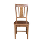 Hardwood Dining Chair with Distressed-Finish Splatback by Furnifact – Wood, Distressed Oak