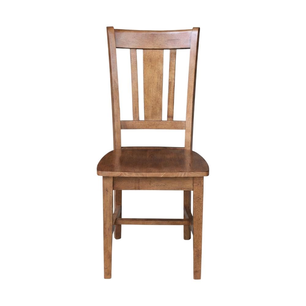 Hardwood Dining Chair with Distressed-Finish Splatback by Furnifact – Wood, Distressed Oak