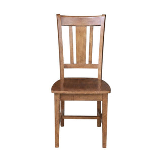 Hardwood Dining Chair with Distressed-Finish Splatback by Furnifact – Wood, Distressed Oak
