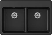 Elkay Quartz Classic ELGAD3322PDBK0 Black Equal Double Bowl Top Mount ADA Sink with Perfect Drain