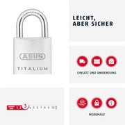 ABUS 1 / Multicolor / 20 mm Keyed Padlocks