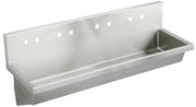 Elkay EWMA96204 Stainless Steel 96" x 20" x 8" Wall Hung Multiple Station Hand Wash Sink