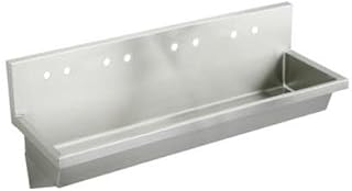 Elkay EWMA96204 Stainless Steel 96" x 20" x 8" Wall Hung Multiple Station Hand Wash Sink