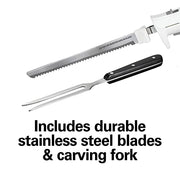 Hamilton Beach New Electric Knife Set with Fork & Case / Knife / 7.3" Electric Knives