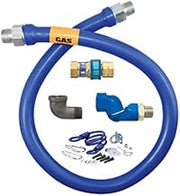 Dormont 1675BPQSR24 3/4" Blue Hose Moveable Gas Connector Hose 24" Long with Blue PVC, 1 SnapFast QD, 1 Swivel MAX, & Coiled Restraining Cable
