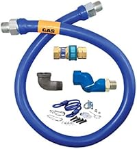 Dormont 1675BPQSR24 3/4" Blue Hose Moveable Gas Connector Hose 24" Long with Blue PVC, 1 SnapFast QD, 1 Swivel MAX, & Coiled Restraining Cable