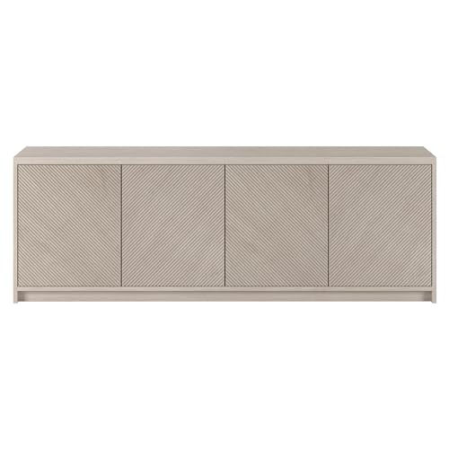 Henn&Hart Beech White / 70" Wide / Modern Television Stands & Entertainment Centers