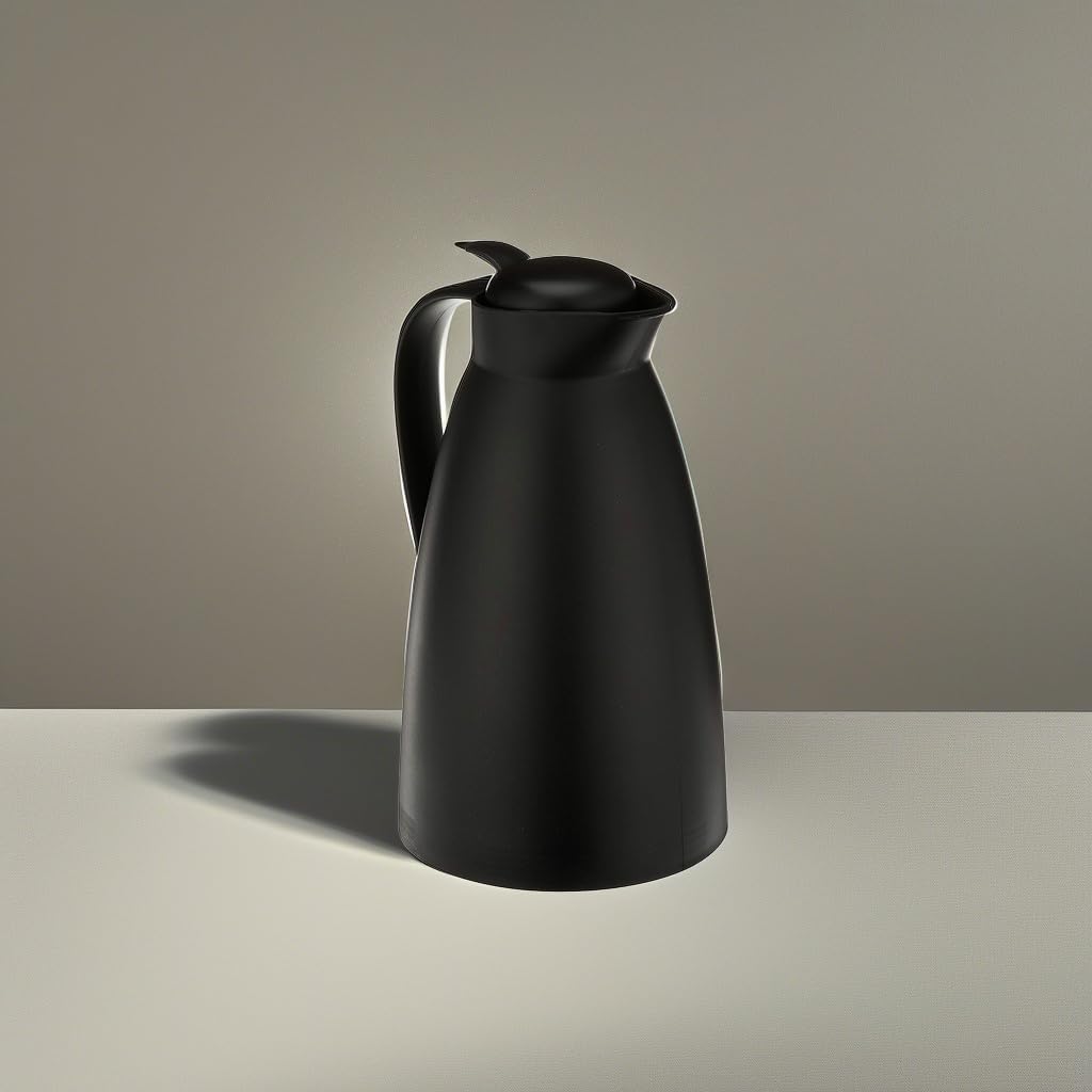 Glass Vacuum Frosted Plastic Carafe by Alfi – 33.8 Ounces, 1 liters, Plastic, Black, Model THRAG2800BK2