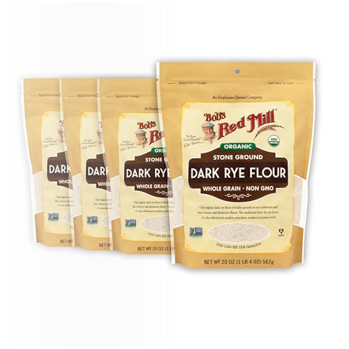 Bob's Red Mill OG Dark Rye Flour / 20 Ounce (Pack of 4) / Resealable Flours & Meals
