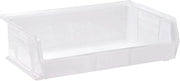 Quantum Storage QUS245 Heavy-Duty Stackable Plastic Storage Bins for Workshop, Warehouse & Garage, Ultra Stack & Hang, 10-7/8" x 16-1/2" x 5", Clear, 6-Pack